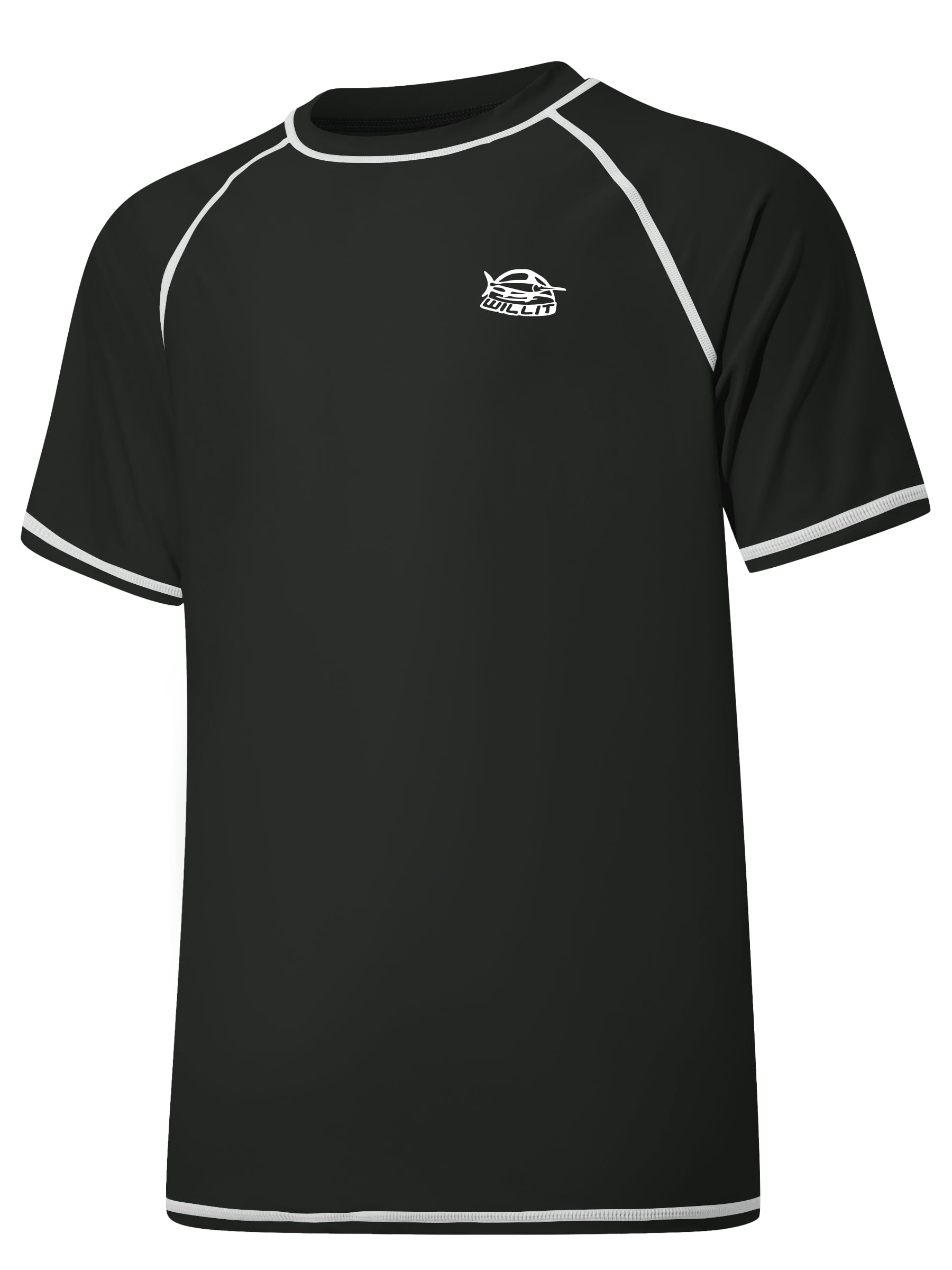 Men's Sun Protection Short Sleeve Shirt_Black_laydown1