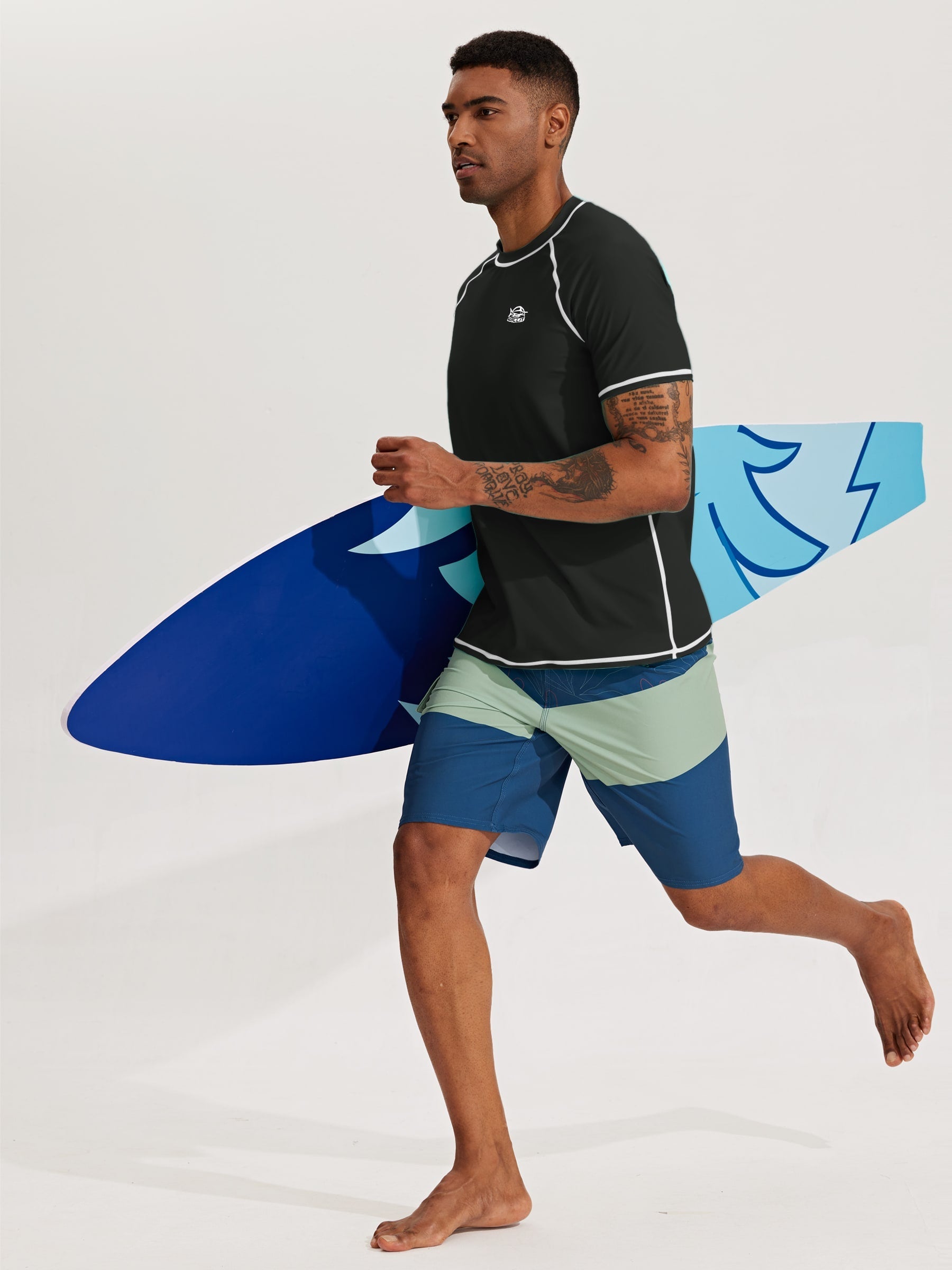 Men's Sun Protection Short Sleeve Shirt_Black_model3