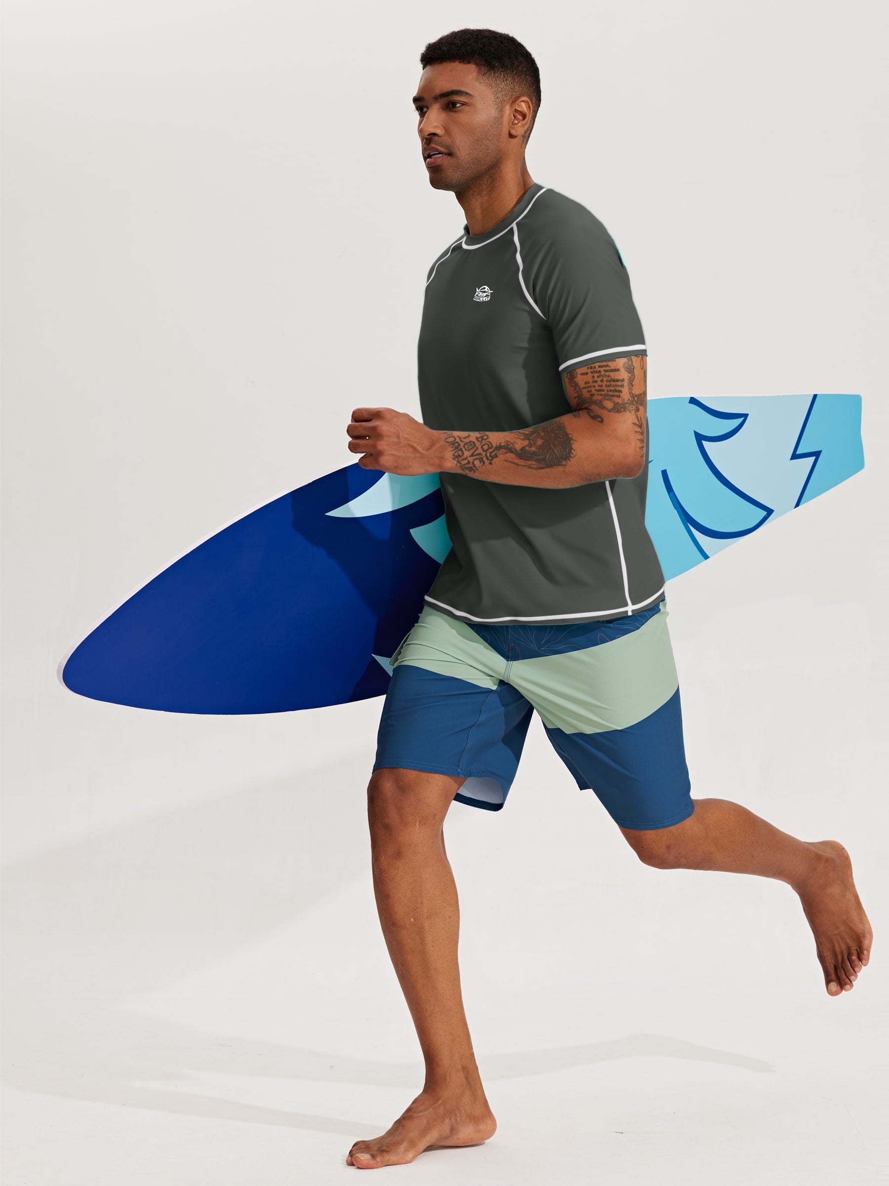 Men's Sun Protection Short Sleeve Shirt_DeepGray_model2