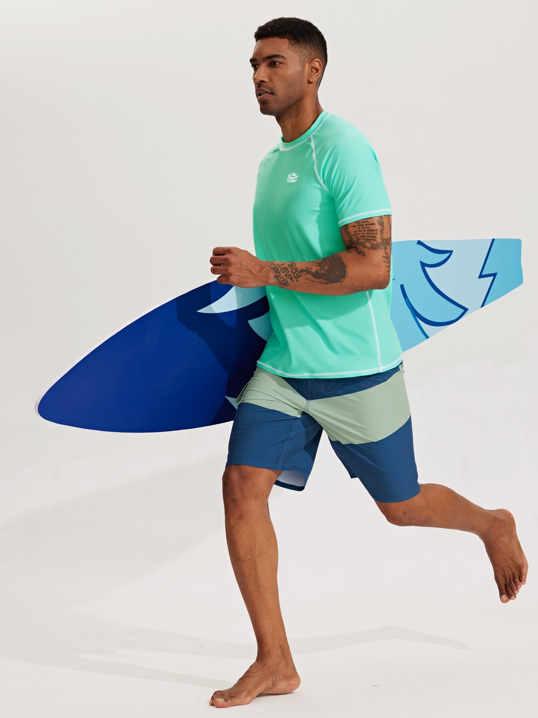 Men's Sun Protection Short Sleeve Shirt_LightGreen2