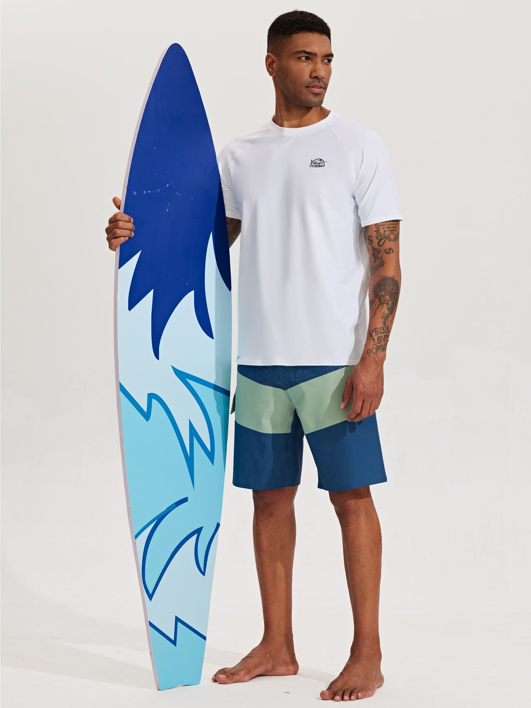 Men's Sun Protection Short Sleeve Shirt_White_model4