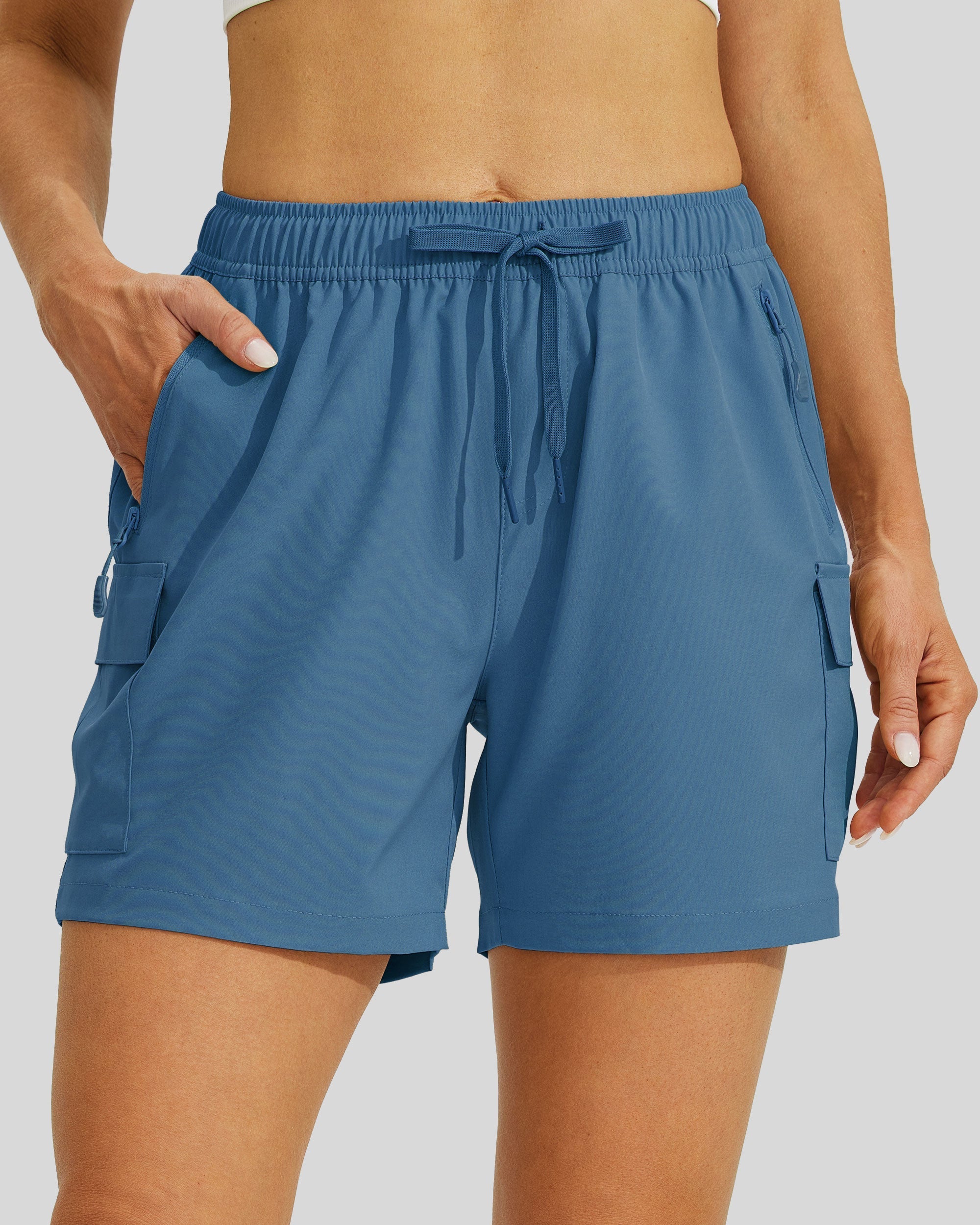 Willit Women's Hiking Workout Shorts in ocean blue1