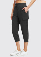Women's Cargo Hiking Capris Pants_Black1