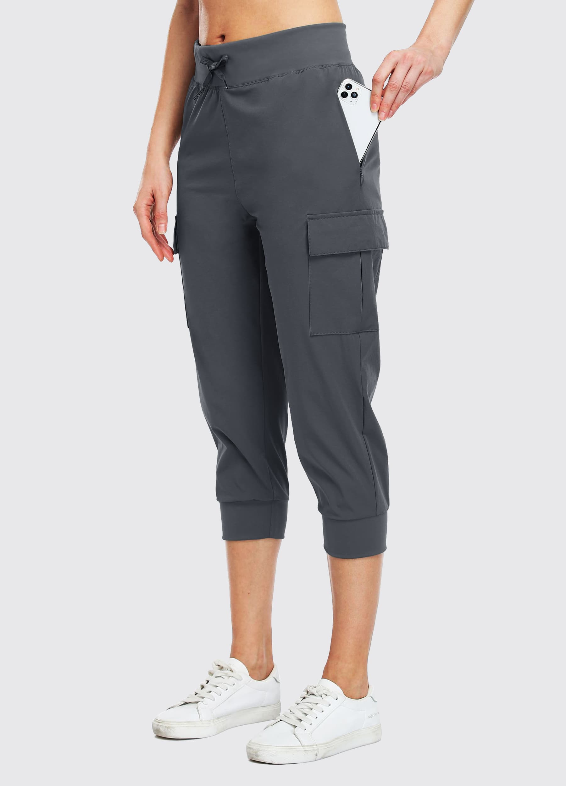 Women's Cargo Hiking Capris Pants_DeepGray3