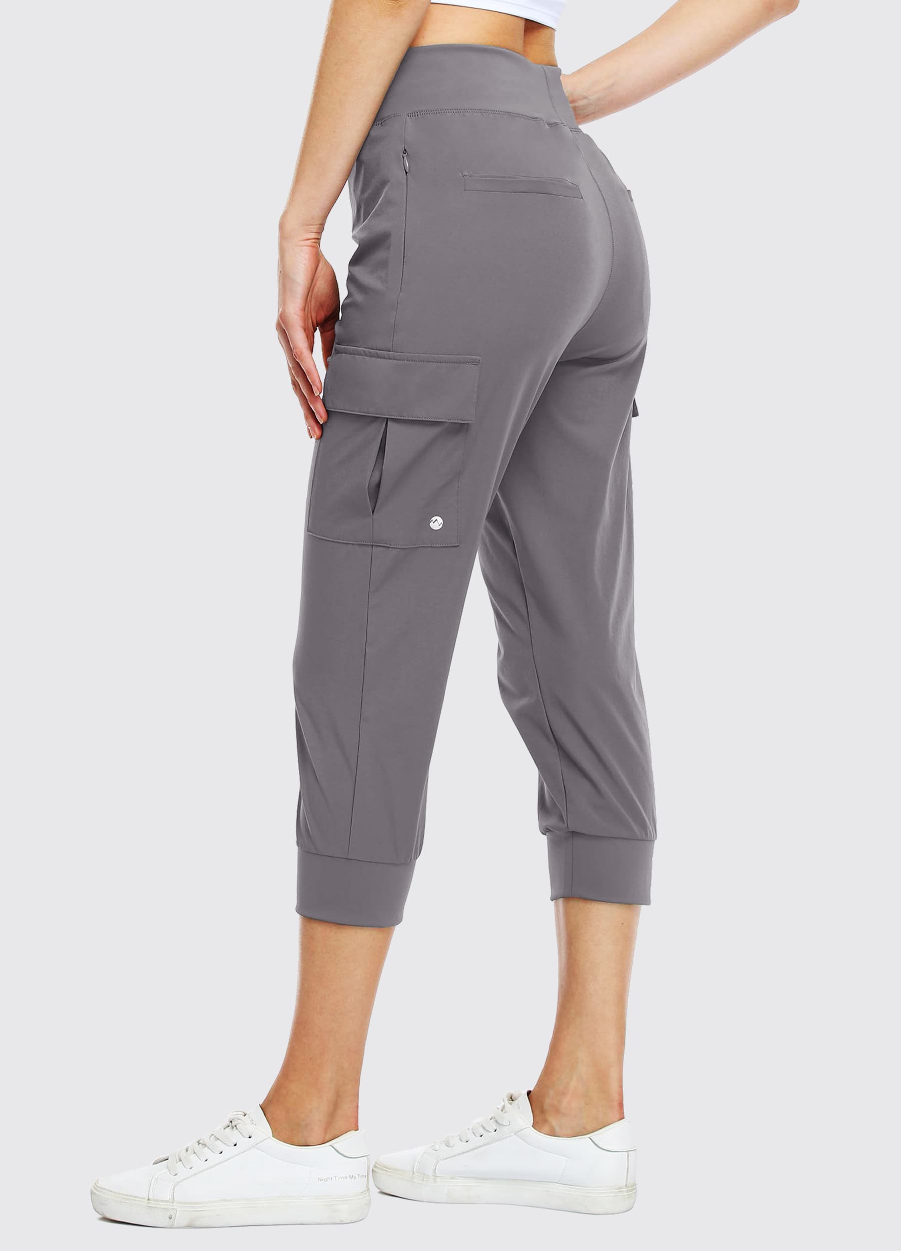 Women's Cargo Hiking Capris Pants_Gray2