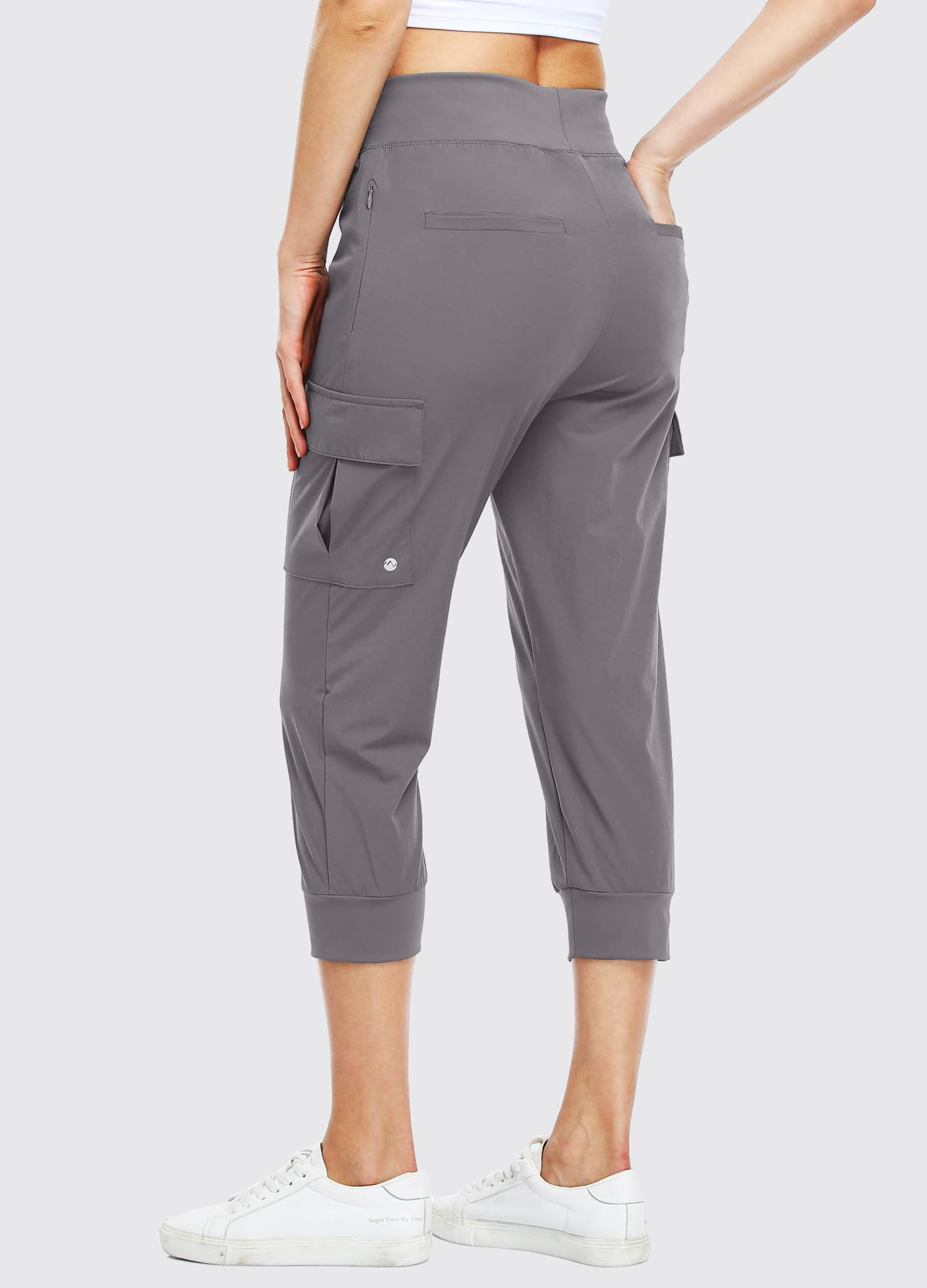 Women's Cargo Hiking Capris Pants_Gray4