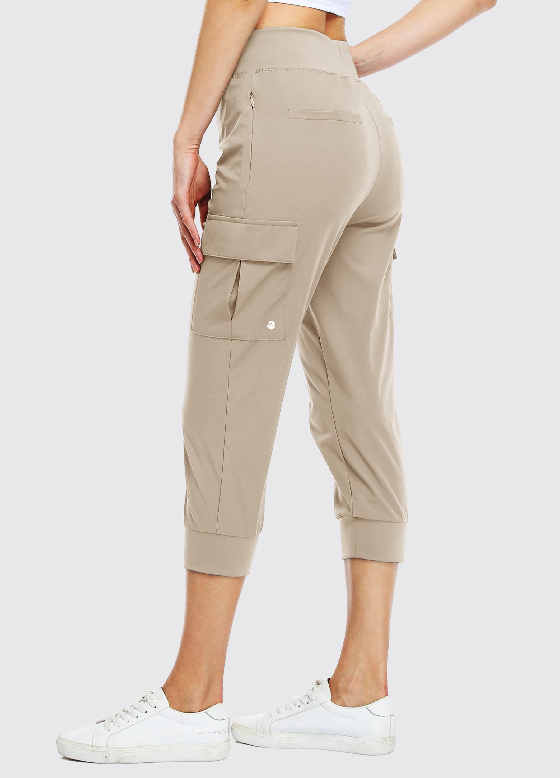 Women's Cargo Hiking Capris Pants_Khaki4