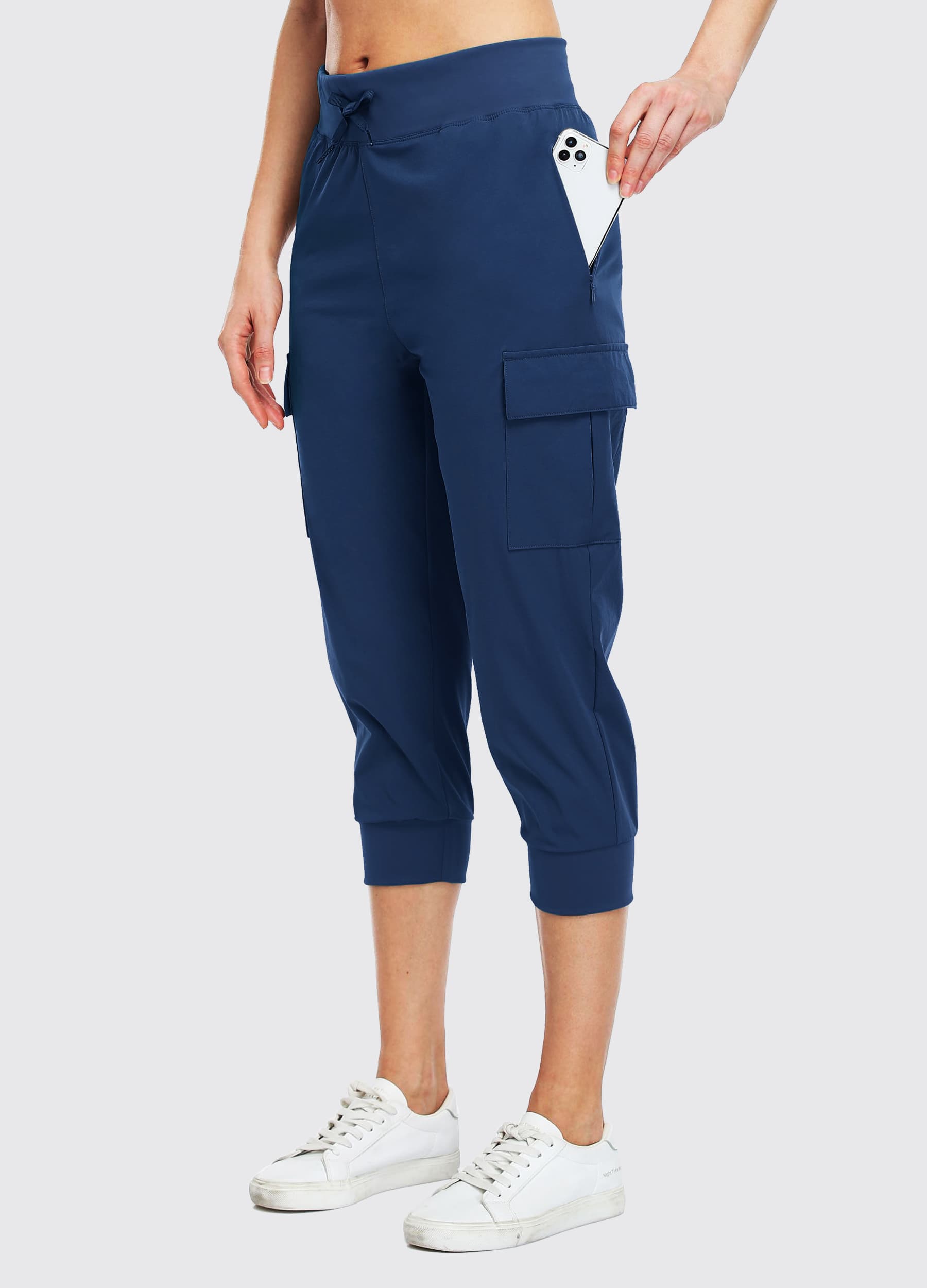 Women's Cargo Hiking Capris Pants_Navy4