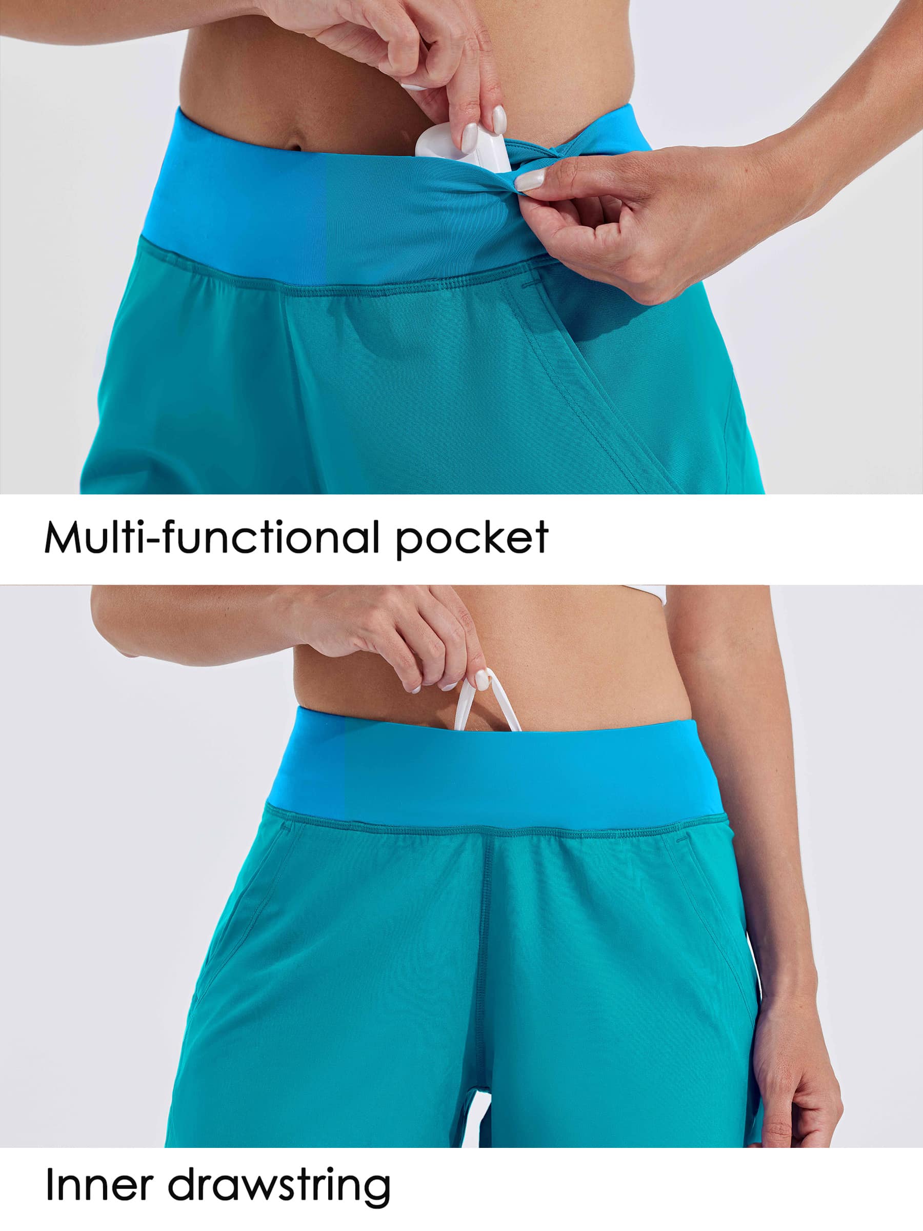 Women's High Waist Swim Board Shorts_Atoll4