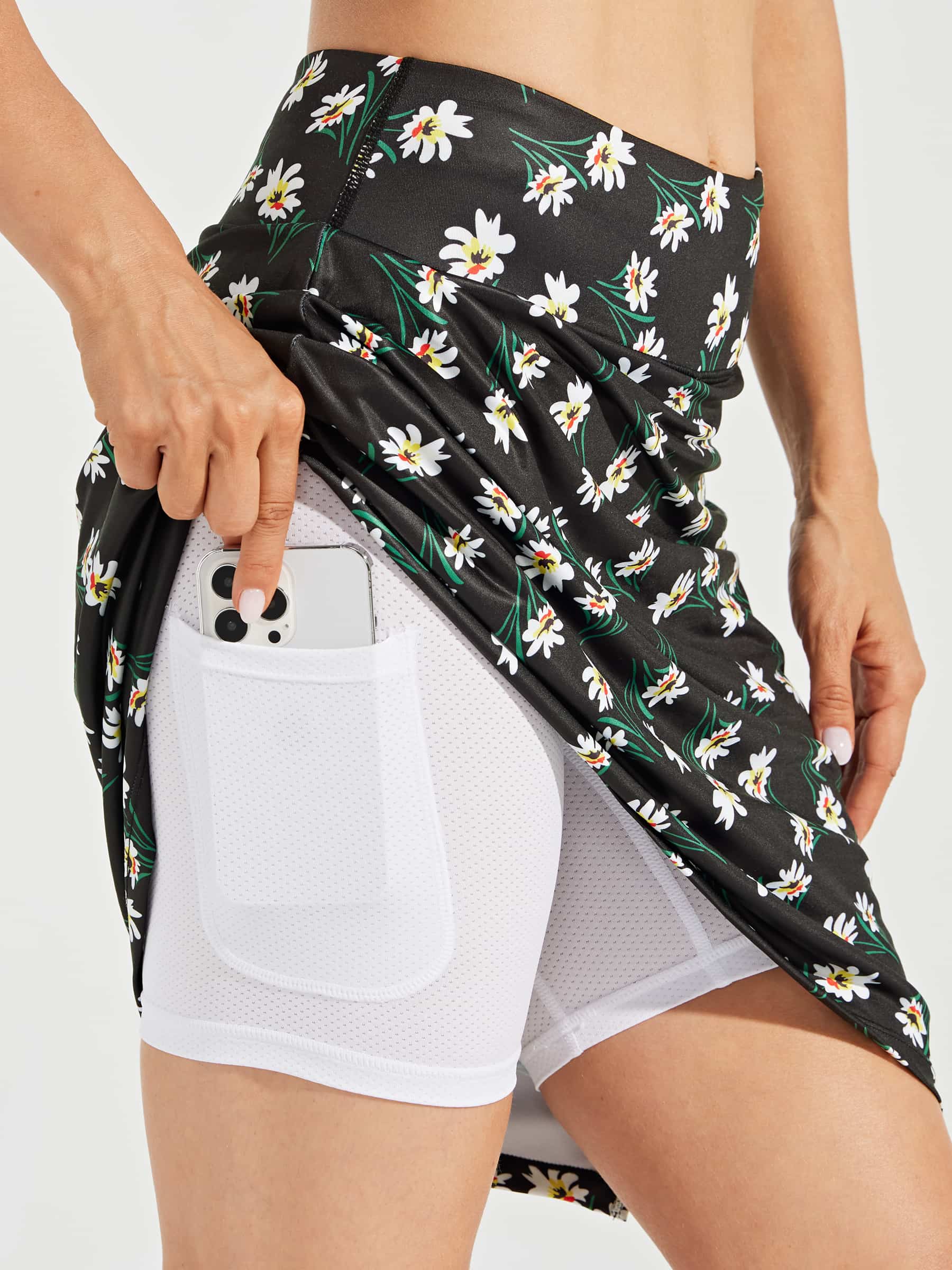 Women 20 Inches Skorts Skirts Golf Knee Length Tennis Skirts