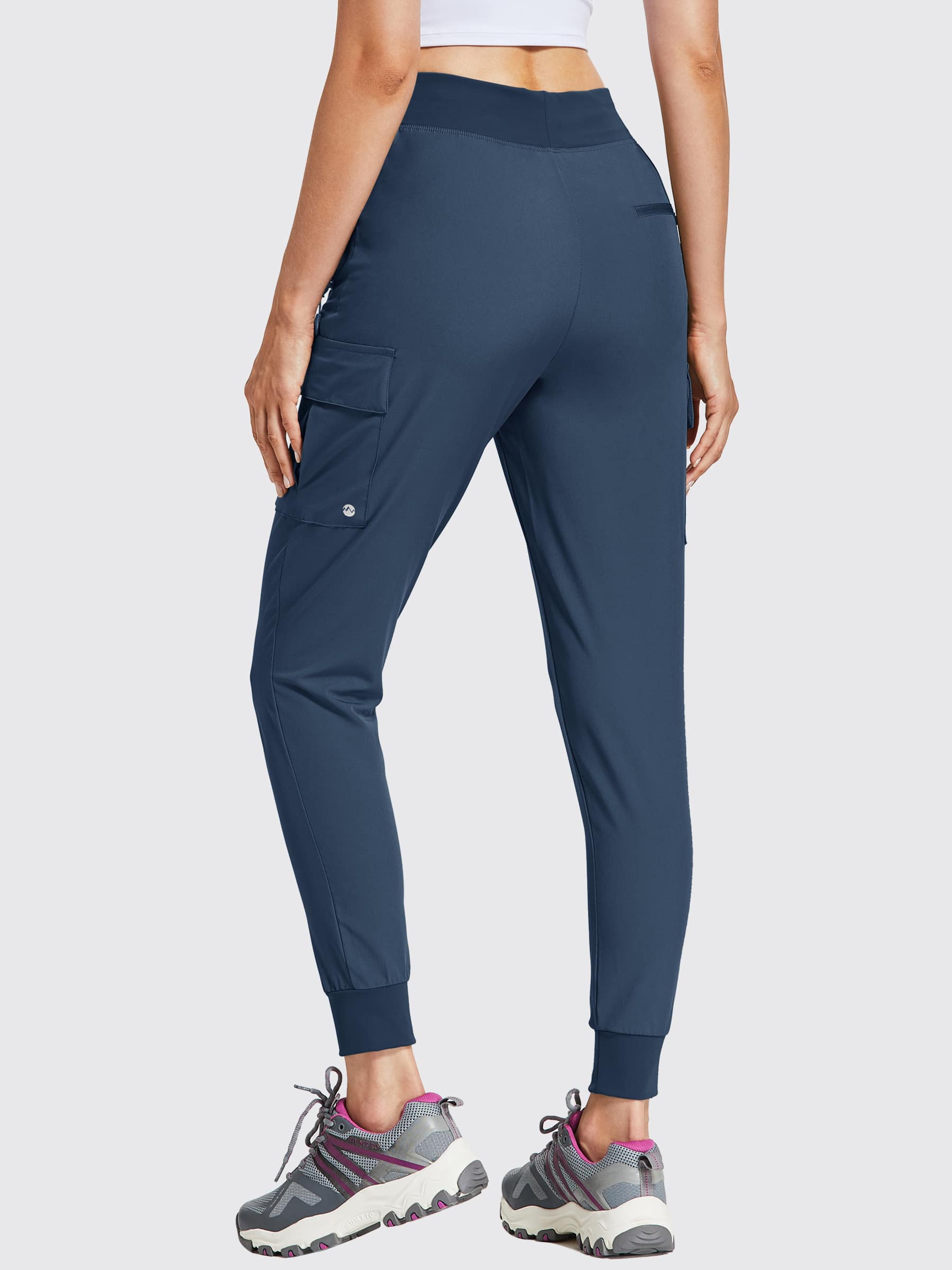 Women's Outdoor Trek Cargo Joggers_Navy_model2