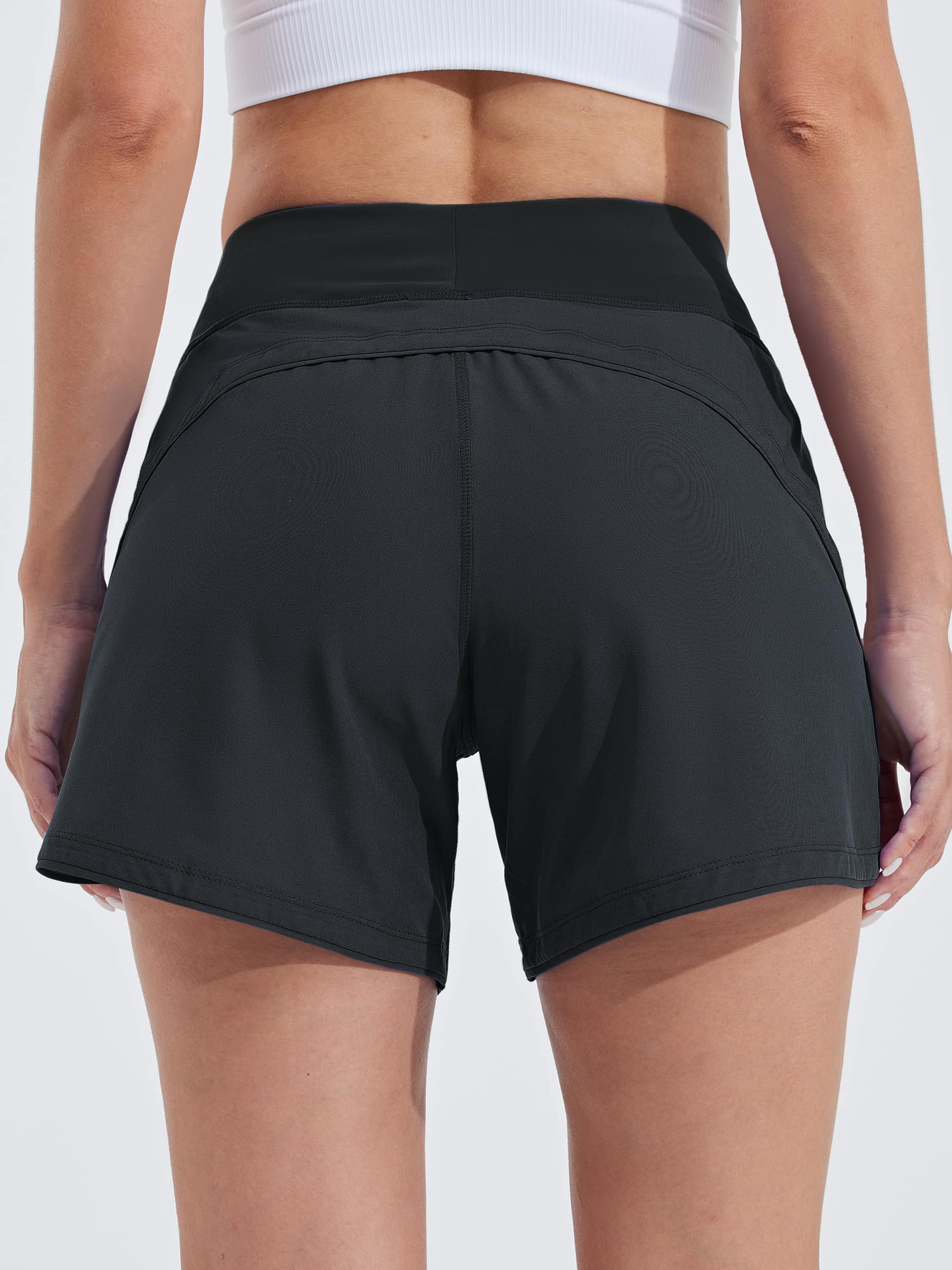 Willit Women's Swim Board Shorts 5 Inch_Black4