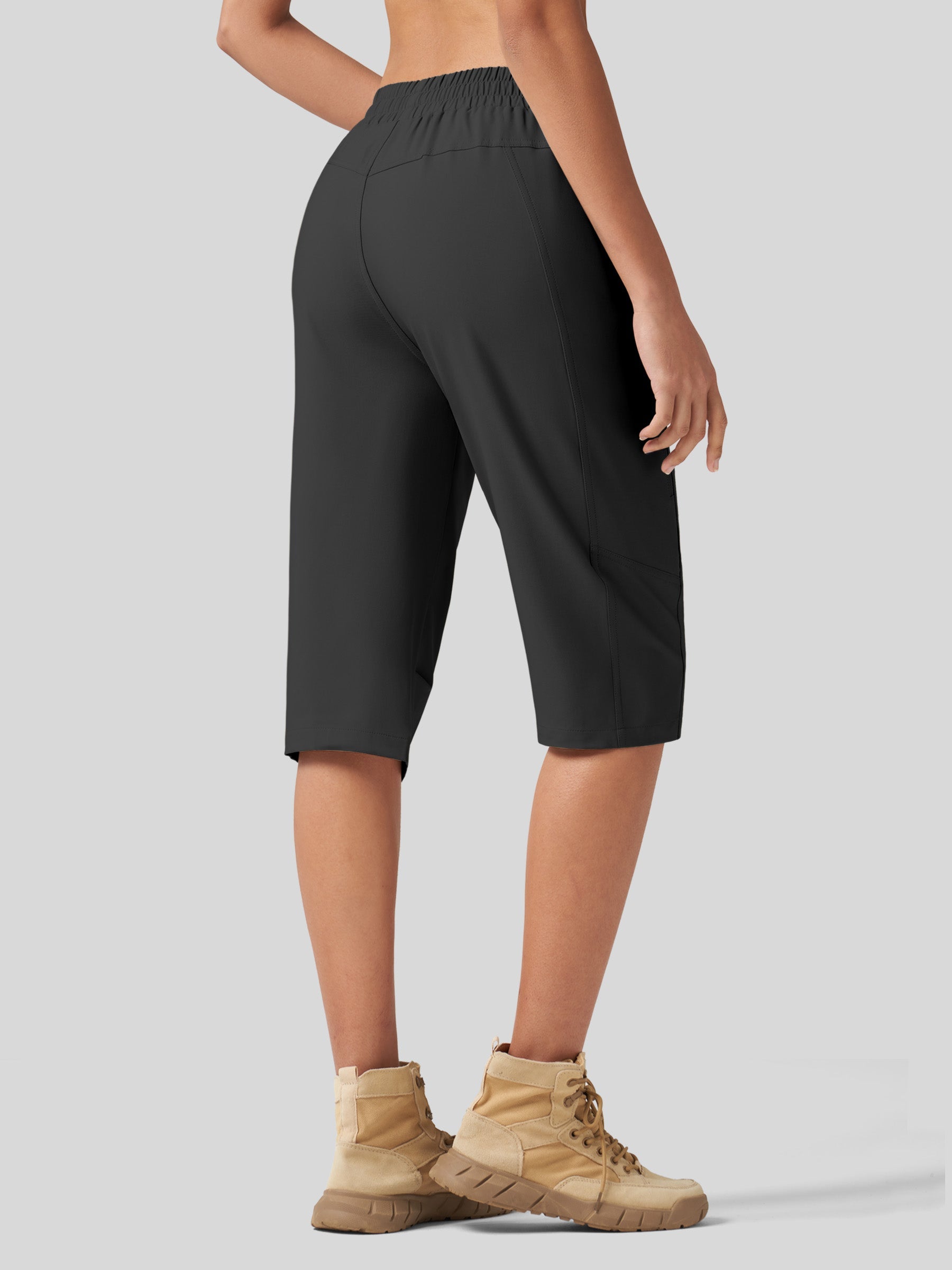 Willit Women's 15 Inch Long Hiking Shorts in black3