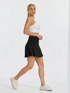 Women's 17Inch High Waisted Tennis Skort_Black_model3
