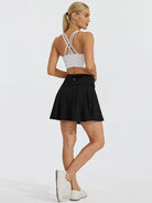 Women's 17Inch High Waisted Tennis Skort_Black_model6