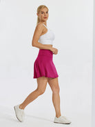 Women's 17Inch High Waisted Tennis Skort_Pink_model3