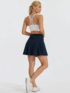 Women's 17Inch High Waisted Tennis Skort_Navy_model6