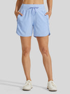 Willit Womens Active 5 Inch Shorts in light blue1