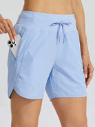 Willit Womens Active 5 Inch Shorts in light blue3