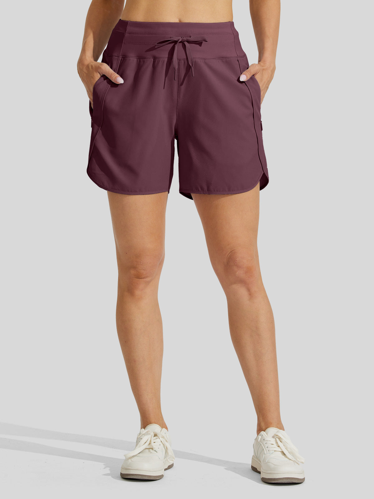 Willit Womens Active 5 Inch Shorts in claret1