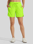 Willit Womens Active 5 Inch Shorts in green1