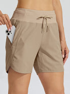 Willit Womens Active 5 Inch Shorts in khaki3