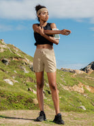 Willit Womens Active 5 Inch Shorts in khaki2