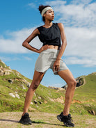 Willit Womens Active 5 Inch Shorts in lightgray2