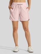 Willit Womens Active 5 Inch Shorts in light pink1