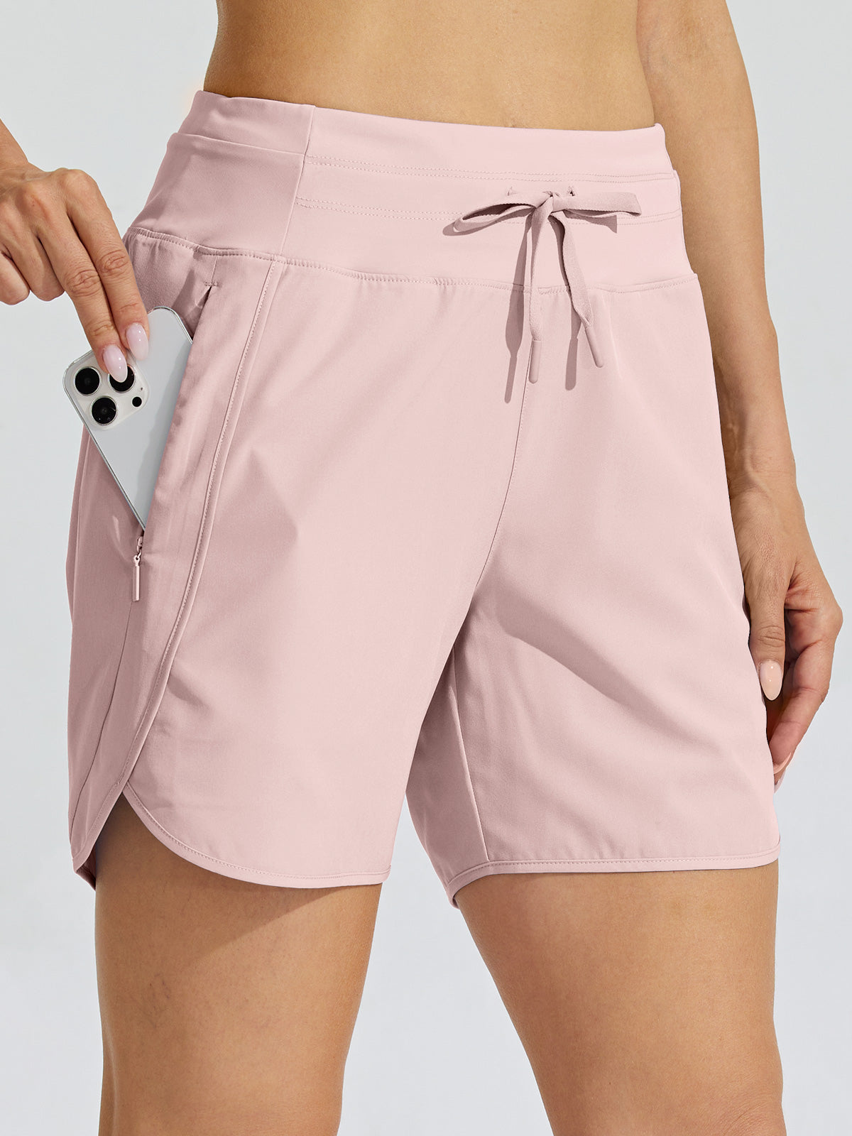 Willit Womens Active 5 Inch Shorts in light pink3