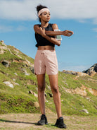 Willit Womens Active 5 Inch Shorts in light pink2