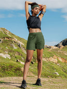 Willit Womens Active 5 Inch Shorts in olive2