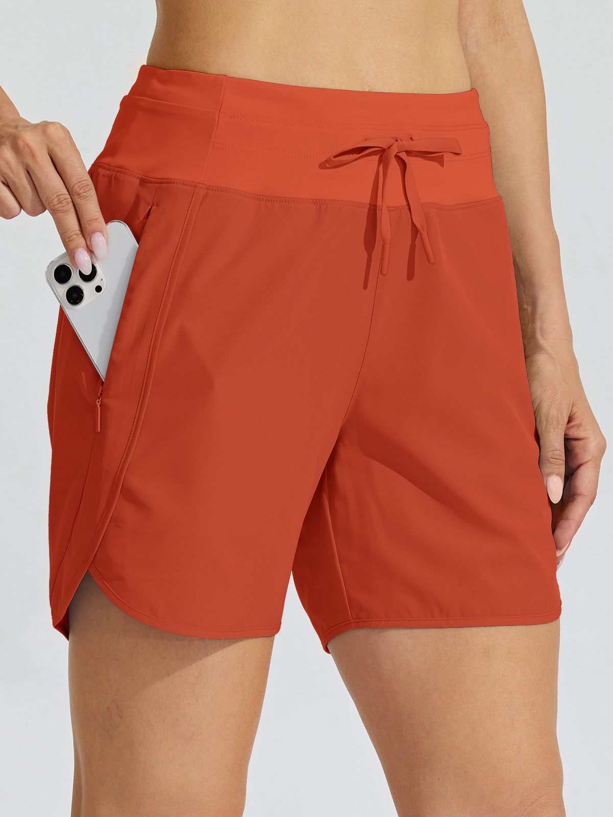 Willit Womens Active 5 Inch Shorts in tomatored3