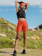 Willit Womens Active 5 Inch Shorts in tomatored2