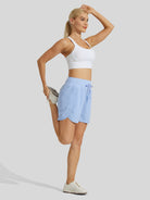 Willit Womens Active 5 Inch Shorts in light blue5
