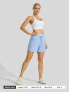 Willit Womens Active 5 Inch Shorts in light blue6