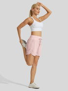Willit Womens Active 5 Inch Shorts in light pink5