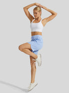 Willit Womens Active 7 Inch Shorts in light blue 5