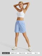 Willit Womens Active 7 Inch Shorts in light blue 6