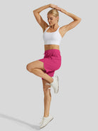 Willit Womens Active 7 Inch Shorts in rose red5
