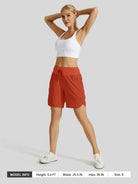 Willit Womens Active 7 Inch Shorts in tomatored6