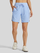 Willit Womens Active 7 Inch Shorts in light blue 1