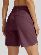 Willit Womens Active 7 Inch Shorts in claret 4