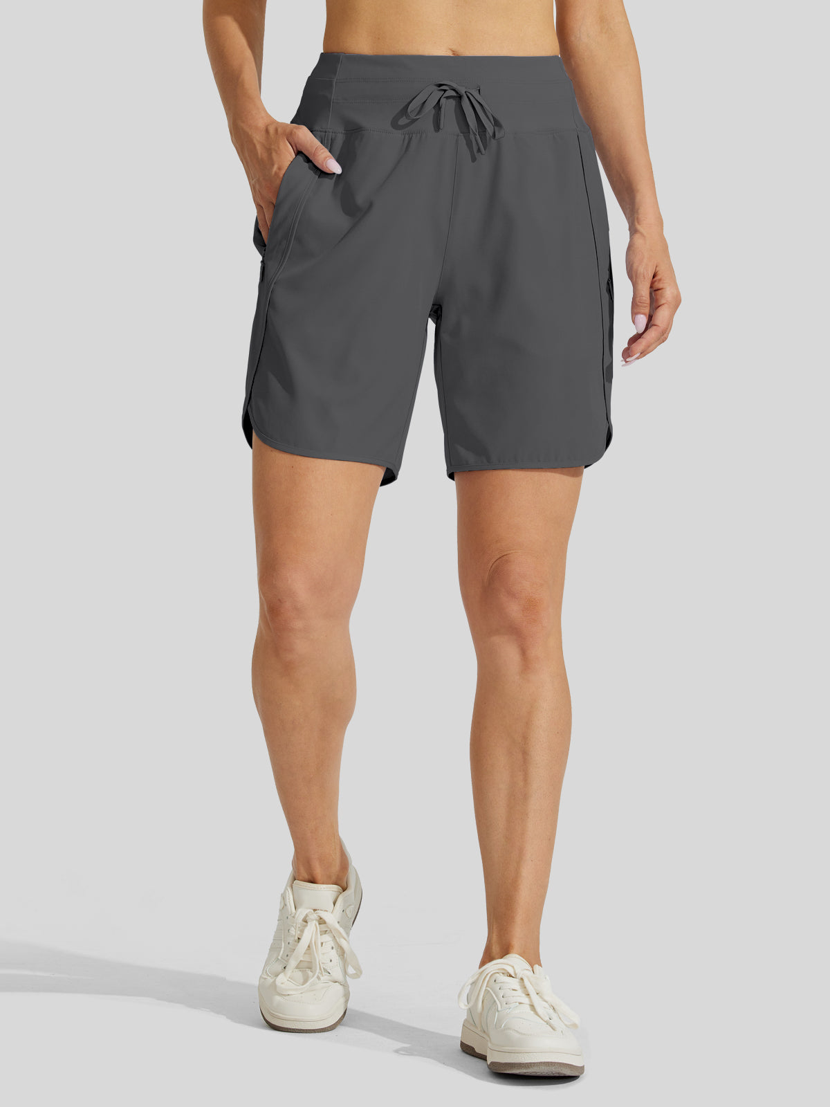 Willit Womens Active 7 Inch Shorts in deep gray1