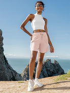 Willit Womens Active 7 Inch Shorts in light pink2