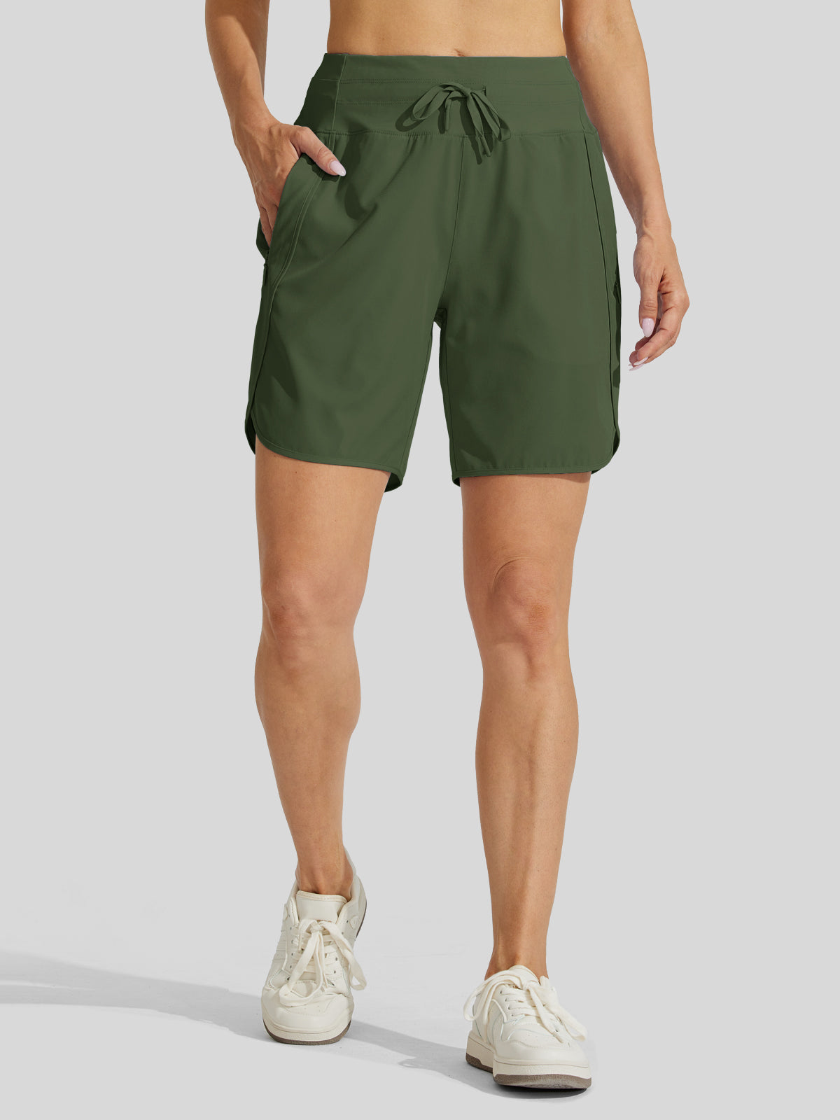 Willit Womens Active 7 Inch Shorts in olive1