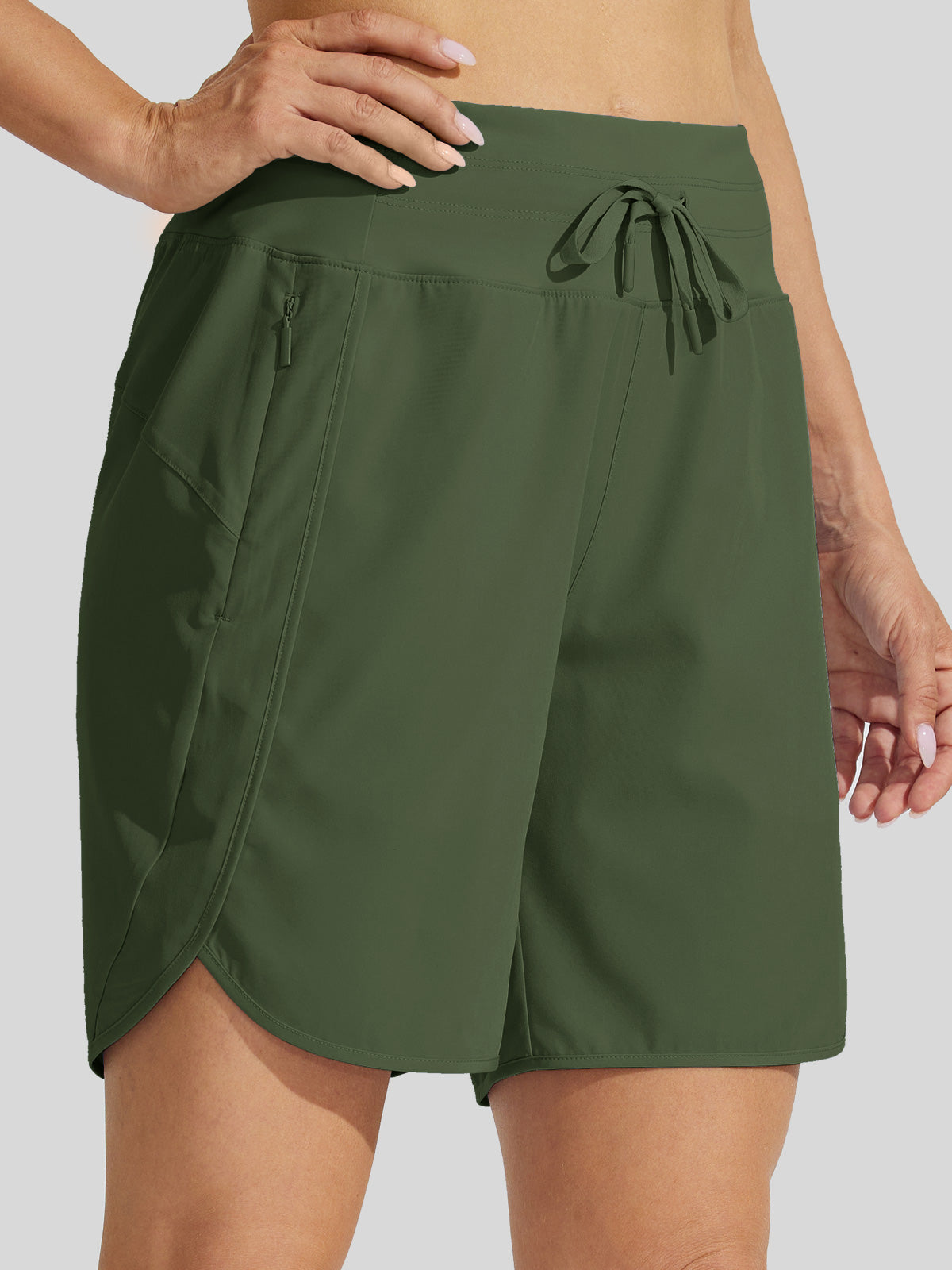 Willit Womens Active 7 Inch Shorts in olive3