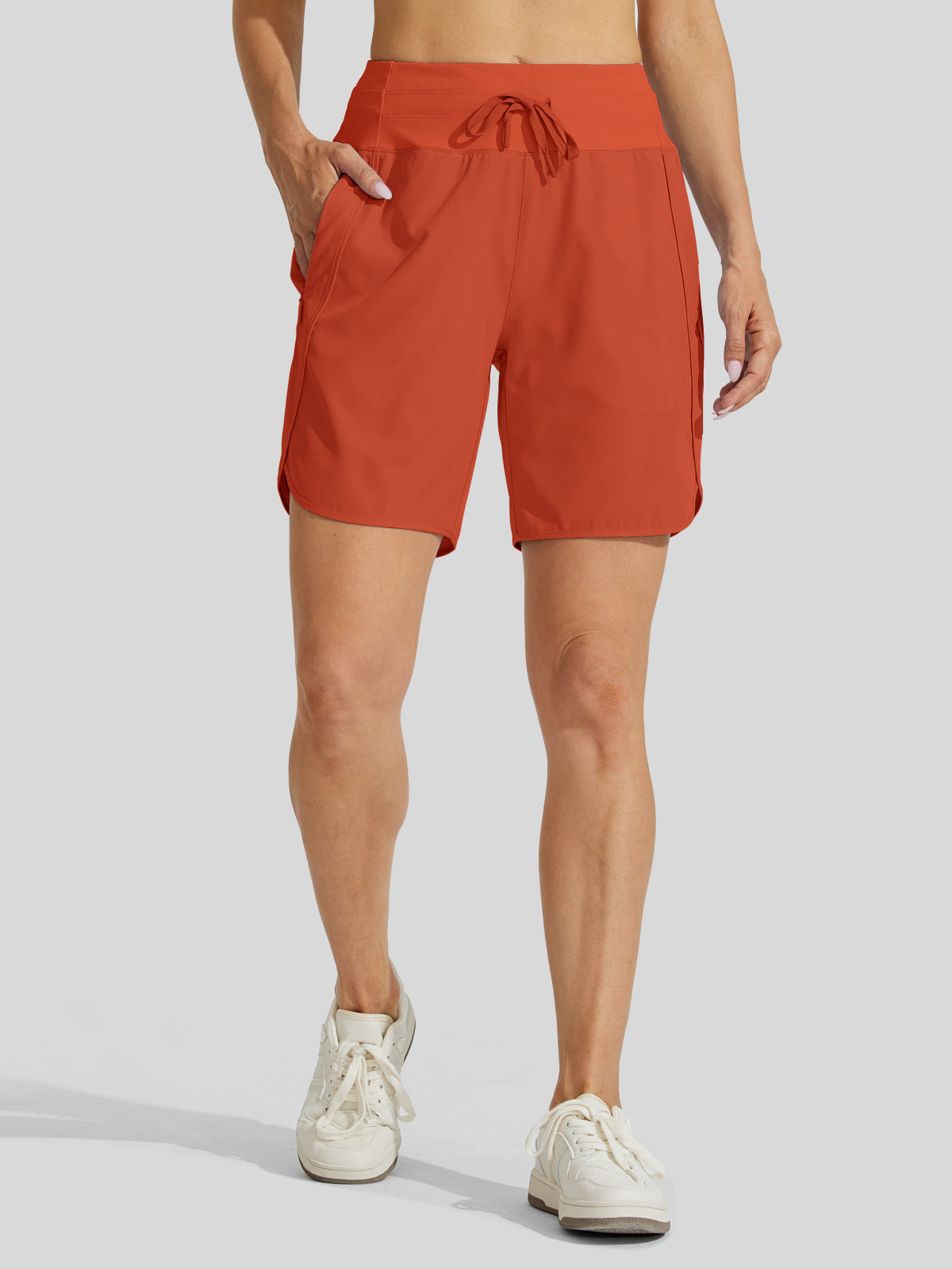 Willit Womens Active 7 Inch Shorts in tomatored1