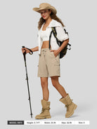 Willit Women's Active Trek Shorts 7 Inch in khaki6