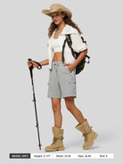 Willit Women's Active Trek Shorts 7 Inch in light gray6